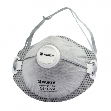 2.1 PROTECTIE PERSONALA - Masca protectie respiratorie, WURTH 899 121 104, protectie ridicata FFP2,  filtru de carbon si supapa, tip cupa