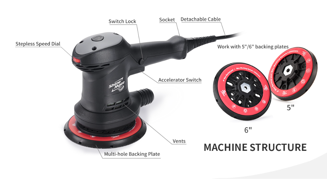 Masina slefuit electrica, ShineMate ES526/5,  Ø 150 mm, orbitare 5 mm [3]