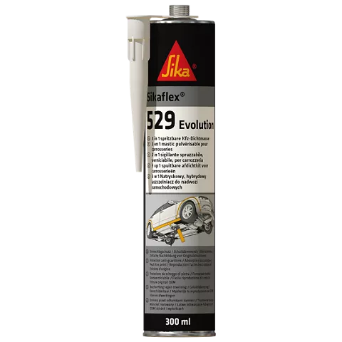 Mastic etansare - Mastic polimer pulverizabil, Sikaflex® 529 Evolution Polymer, culoare ocru-bej, pentru pistol pneumatic, gramaj 290 ml