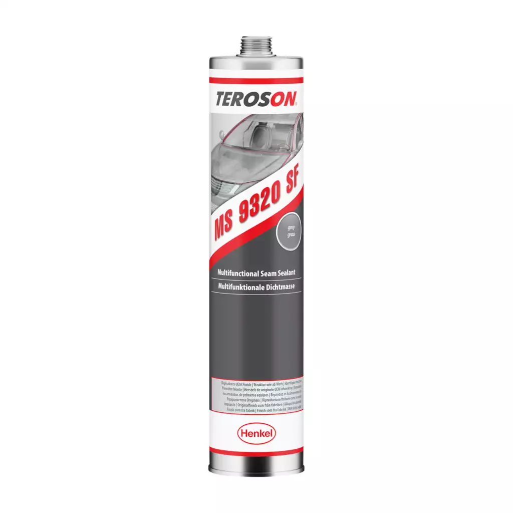 Mastic etansare - Mastic polimer pulverizabil, Teroson MS 9320 Polymer, culoare ocru-bej / gri, pentru pistol pneumatic, gramaj 300 ml