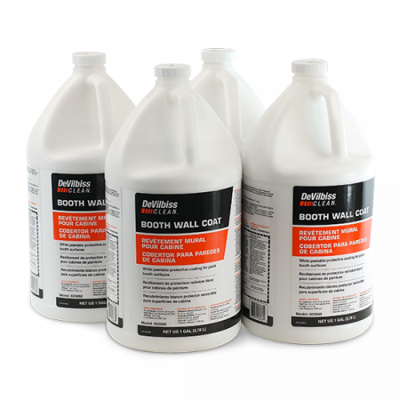 Pachet ceara pentru cabina de vopsit, DeVilbiss Booth Wall Protective Sprayable Coating DC-BWC-K, 4 bidoane pentru pereti si 1 bidon pentru sticla [1]