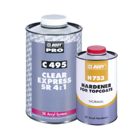 2. CONSUMABILE - Pachet lac auto 4:1 SR, HB Body 495 Rapid, cantitate 1 litru lac si 0.25 litri intaritor 753