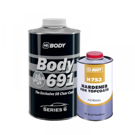 Lac auto HS - Pachet lac auto UHS 2:1 SR, HB Body 691, cantitate 1 litru lac si 0.5 litri intaritor 753