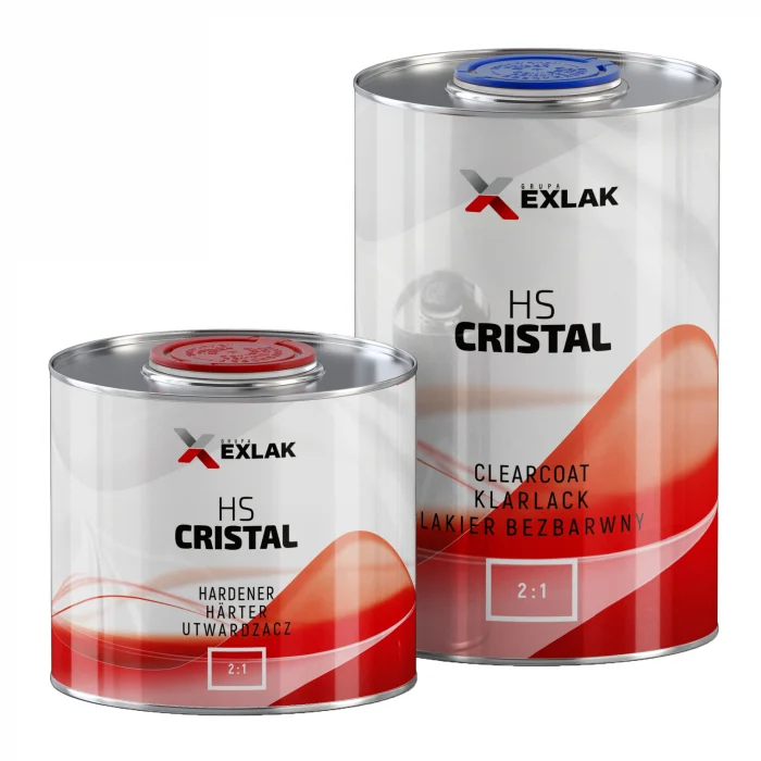 Lac auto HS - Pachet lac auto, Exlak Cristal HS 2:1, cantitate 1 litru si 5 litri, contine intaritor