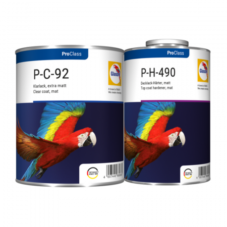 Lac auto Mat - Pachet lac auto, Glasurit P-C-92, Matt 2:1, gramaj 0.75 litri lac + 0.5 litri intaritor