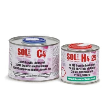 Lac auto MS - Pachet lac auto + intaritor, Soll C4 Acrylic clearcoat MS 2:1, uscare normal, rapid, gramaj 0.6 litri / 1 litru / 5 litri 