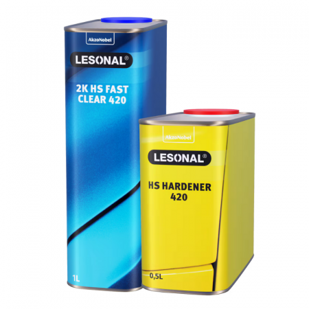 Lac auto HS - Pachet lac auto, Lesonal HS Fast 5:3, cantitate 1 / 5 litri lac + 1 / 5 litri intaritor