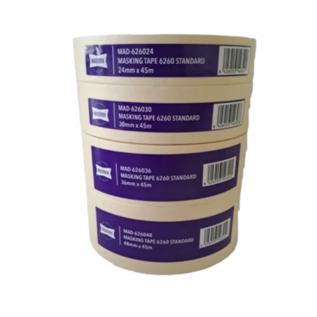 Banda mascare - Banda mascare, Maddox Standard Masking Tape, culoare crem, dimensiune 24 / 30 / 36 / 48 mm x 45 metri