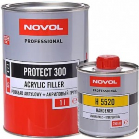 2. CONSUMABILE - Filler acrilic 4:1, Novol Professional Protect 300, culoare la alegere, gramaj 1 litru filler + 0.25 litri intaritor