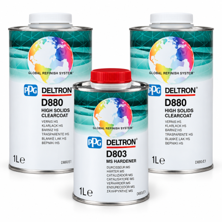 Lac auto HS - Pachet lac auto, PPG Deltron D880 HS Clear, diferite cantitati, contine intaritor