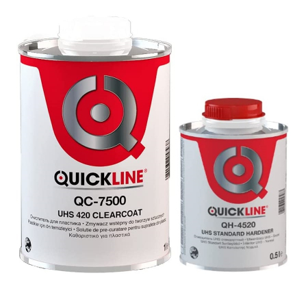 Lac auto UHS - Pachet lac auto, Quickline QC-7500 UHS 420 Low VOC, cantitate 1 litru si 5 litri, contine intaritor