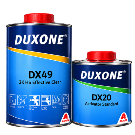 2. CONSUMABILE - Pachet lac auto, Duxone DX49 2K HS Effective Clear, cantitate 1 litru lac si 0.5 litri intaritor