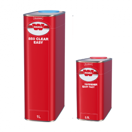 2. CONSUMABILE - Pachet lac auto + intaritor, Wanda 850 Clear Easy HS 2:1, uscare lent, normal, rapid, gramaj 1 litru / 5 litri