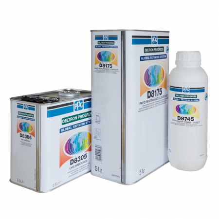 Lac auto UHS - Pachet lac auto, PPG D8175 Deltron Rapid UHS, cantitate 5 litru lac si 2.5 litri intaritor + diluant