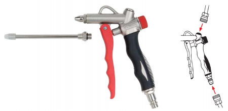 Pistol de suflat cu aer comprimat , Wurth 714 92 02, pentru suflat cu prelungitor curbat [1]