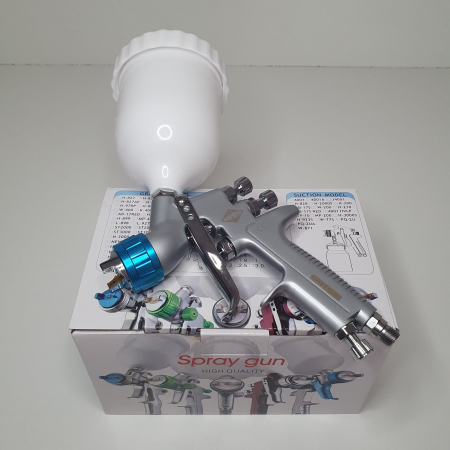 Pistol de vopsit, Airpress 45194 LVMP, cupa plastic 600 ml, duza la alegere, consum aer incepand cu 114 l/min [13]