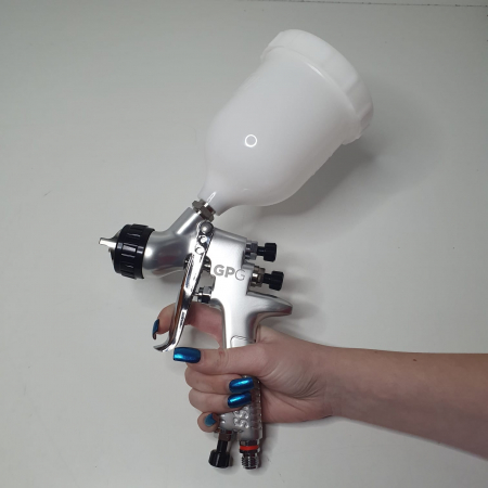 Pistol de vopsit DeVilbiss GPG-PR10, cap aer PR10, cupa plastic 560 ml, duza la alegere, consum aer 340 l/min [5]