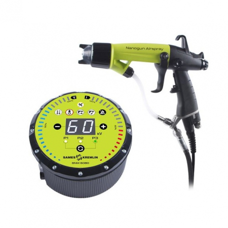 4. INDUSTRIE - Pistol de vopsit electrostatic, Sames Kremlin Nanogun Airspray HR, pachet complet cu pompa Airspray PRIMA™ 01D100