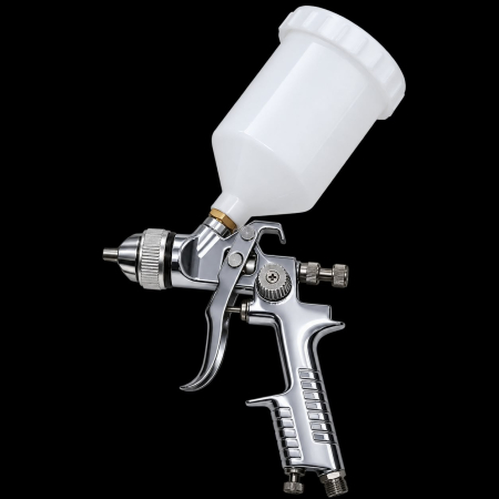 Pistoale cana sus (gravity) - Pistol de vopsit Gloss GH-827 RP, cupa plastic 600 ml, duza la alegere, consum aer incepand cu 254-311 l/min