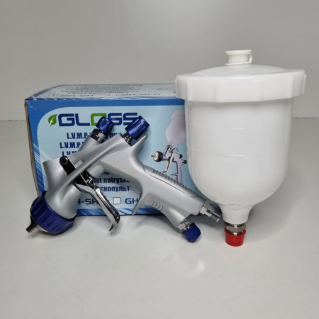 Pistol de vopsit Gloss GH-SH LVMP, cupa plastic 600 ml, duza la alegere, consum aer incepand cu 255 l/min [7]