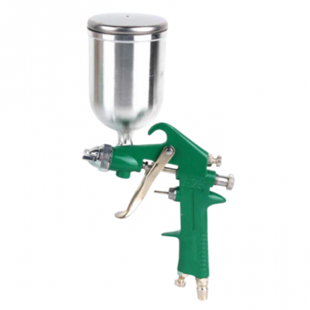 Pistoale cana sus (gravity) - Pistol de vopsit, Hanbon F-75G, cana metalica 400 ml, duza 1.5, consum aer 75 l/min