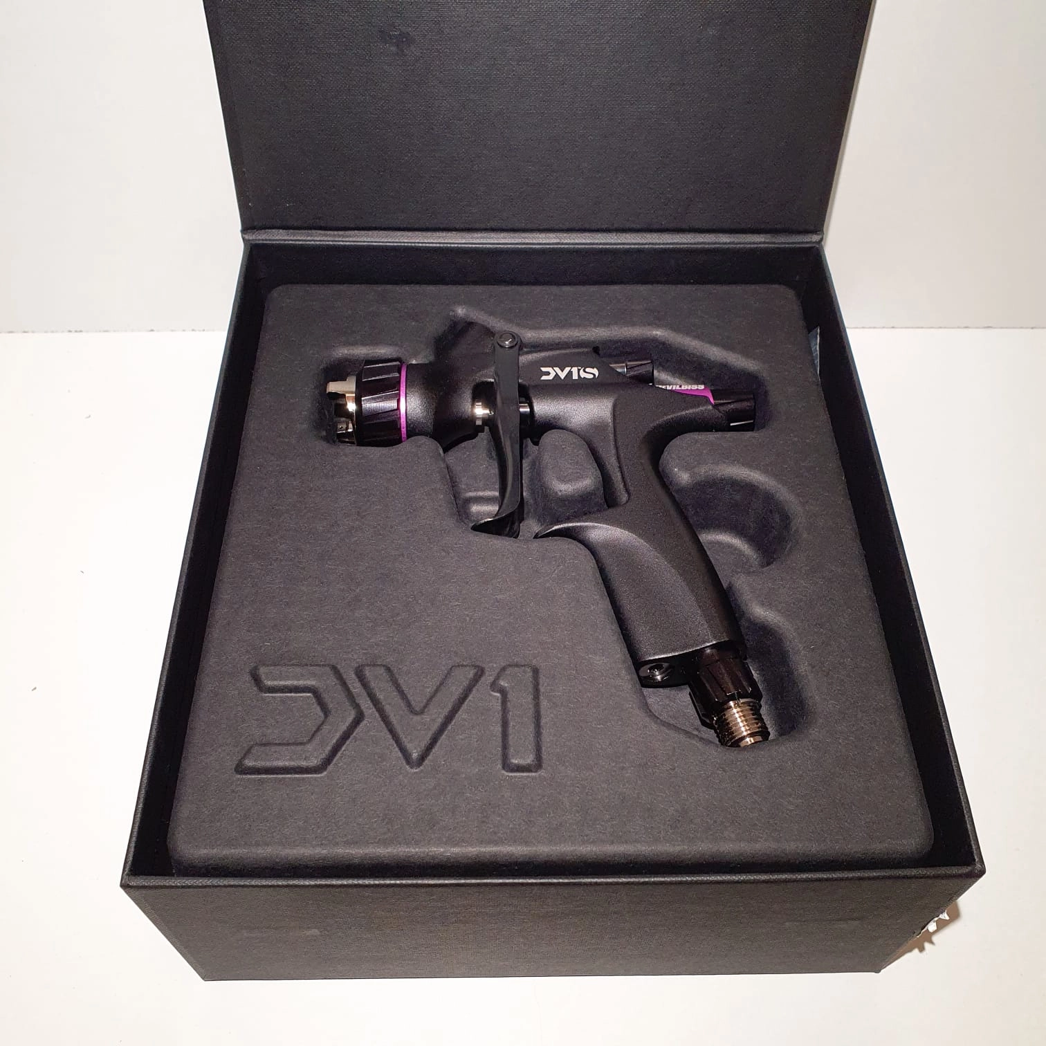 Pistol de vopsit pentru retus, DeVilbiss DV1s Smart/Spot Repair, cupa plastic 125 ml, diferite duza, consum aer 115-130 l/min [4]