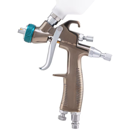 Pistol de vopsit pentru retus, STELS 573697, cana plastic 120 ml, duza 0.8 mm , consum aer 168 l/min [4]