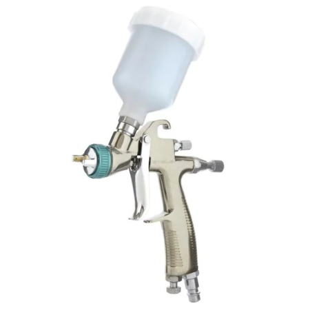Pistoale retus - Pistol de vopsit pentru retus, STELS 573697, cana plastic 120 ml, duza 0.8 mm , consum aer 168 l/min