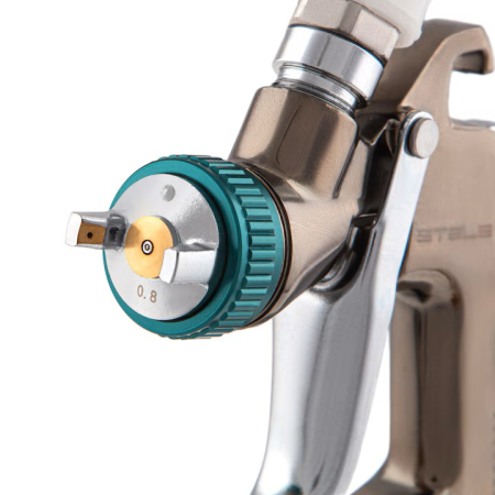 Pistol de vopsit pentru retus, STELS 573697, cana plastic 120 ml, duza 0.8 mm , consum aer 168 l/min [3]