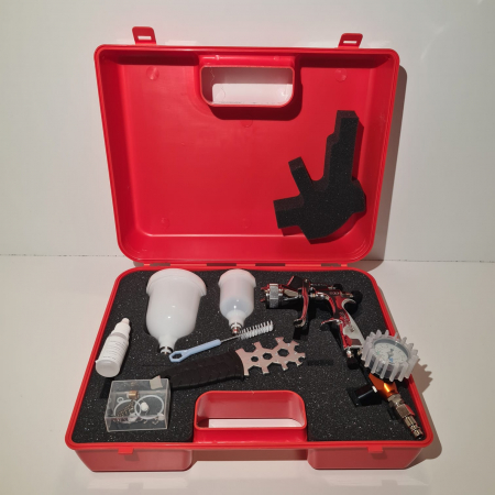 Pistol de vopsit pentru retus, Walcom EGO HTE e Grafo system, consum aer 150 - 190 l/min, cana 80 si 180 ml, duza la alegere [4]
