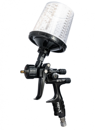 1. PISTOALE VOPSIT - Pistol de vopsit, PrepitX BETA X Primer, cupa plastic neagra 600 ml, duza la alegere, consum aer 250 l/min