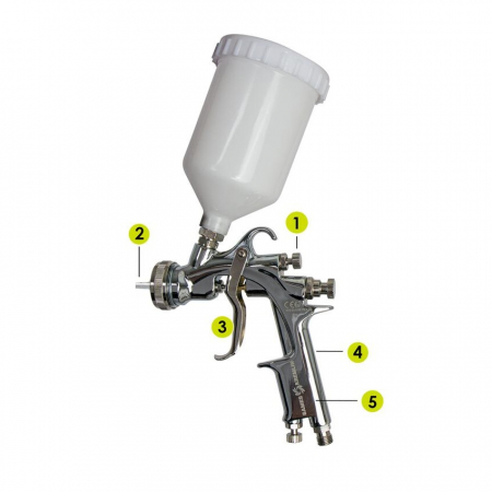 Pistol de vopsit, Sames Kremlin FSTART G Conventional, cupa plastic 600 ml, duza la alegere, consum 386 l/min [1]