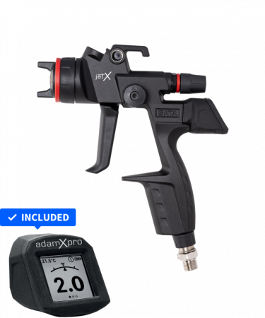 Pistoale cana sus (gravity) - Pistol de vopsit, SATAjet® Jet X Digital Pro, model HVLP pentru vopsea ori RP pentru lac, duza la alegere (fara cana)