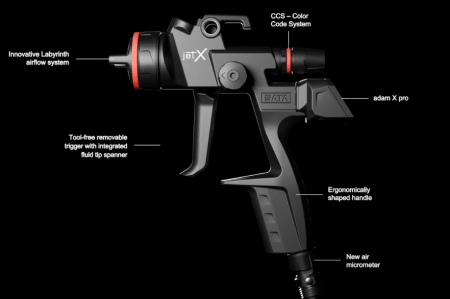 Pistol de vopsit, SATAjet® Jet X Digital Pro, model HVLP pentru vopsea ori RP pentru lac, duza la alegere (fara cana) [11]