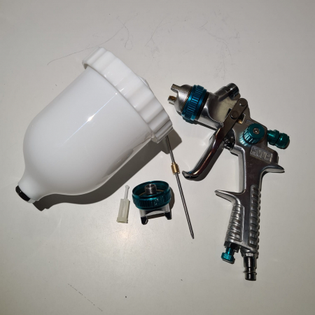 Pistol de vopsit, STELS 57360, cana plastic 600 ml, duza 1.5 mm si 1.8 mm, consum aer 160- 220 l/min [1]