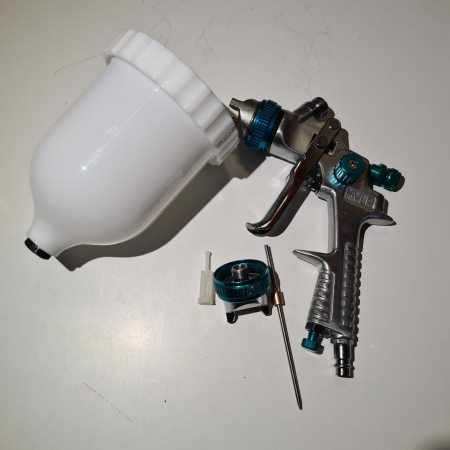 Pistol de vopsit, STELS 57360, cana plastic 600 ml, duza 1.5 mm si 1.8 mm, consum aer 160- 220 l/min [4]