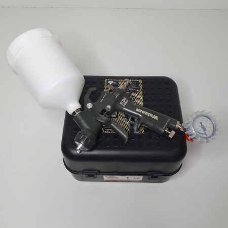 Pistol de vopsit, Walcom Slim KOMBAT HTE 8030xx, cupa plastic 600 ml, duza la alegere, valiza, regulator aer, consum aer incepand cu 250 l/min [13]