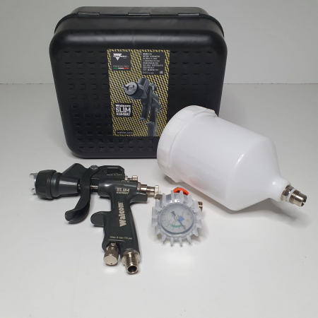 Pistol de vopsit, Walcom Slim KOMBAT HTE 8030xx, cupa plastic 600 ml, duza la alegere, valiza, regulator aer, consum aer incepand cu 250 l/min [18]
