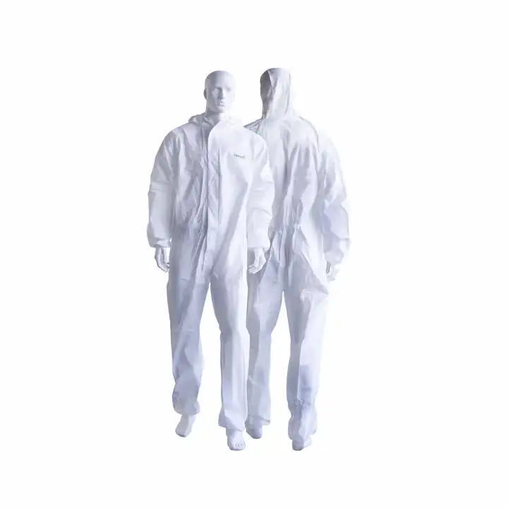 2.1 PROTECTIE PERSONALA - Combinezon protectie, alb, poliester cu gluga Finixa CSO protejaza impotriva substanțelor chimice
