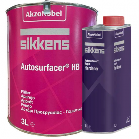 Filler - Primer / Filler acrilic 5:1, Sikkens Autosufacer, culoare gri, gramaj 3 litri filler + 1 litru intaritor