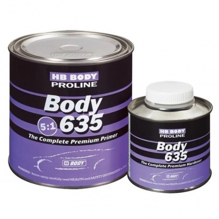 2. CONSUMABILE - Primer / Filler acrilic HS 5:1, HB Body 635, culoare la alegere, cantitate 0.8 / 2.5 litri filler + intaritor 635