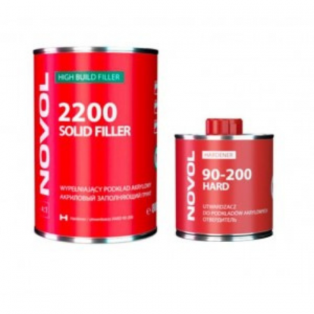 Filler - Primer / Filler acrilic, Novol 2200 Solid, culoare alb / gri / negru, gramaj 0.8 / 2.8 litri + intaritor 0.2 / 0.7 litri