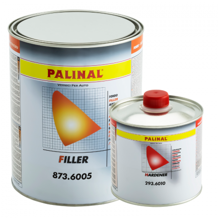 Filler - Primer / Filler acrilic, Palinal 873.6005, cu uscare rapida, culoare alb / gri / negru, gramaj 1 litru + intaritor 0.5 litri