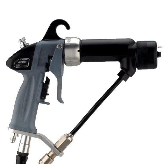 4. INDUSTRIE - Pistol de vopsit electrostatic, Vector R70 Cascade, putere 65kV, contine sursa si cabluri 10 m, pentru vopsea pe baza de solvent