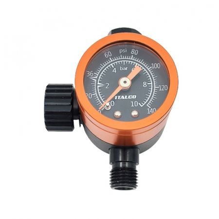 Manometre - Regulator de presiune aer cu manometru mecanic, Italco ModelOne, montare pe furtun, cupla 1/4, maxim 10 bar