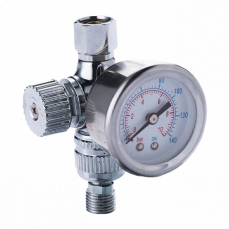 Manometre - Regulator de presiune aer cu manometru mecanic, Italco FR5, montare pe furtun, cupla 1/4, maxim 10 bar
