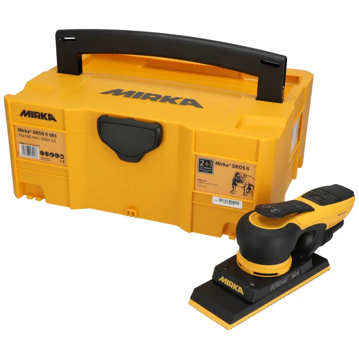 Masina slefuit tip rindea - Rindea electrica, Mirka® DEOS 383CV, talpa velcro, putere 250w, talpa 70 x 198mm