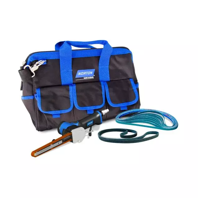 Masina slefuit cu banda - Masina slefuit pneumatica, Norton File Belt Kit, cu banda abraziva 30 cm