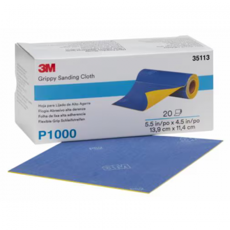 2. CONSUMABILE - Hartie abraziva, 3M Grippy Sanding Cloth, slefuire pe umed, dimensiune 139 x 114 mm
