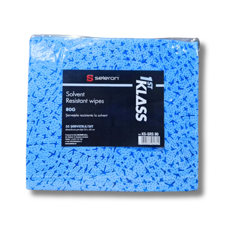 Lavete - Rola servetele, Klass SRS, 35 servetele rezistente la solvent, culoare albastru, dimensiune 400x360 mm